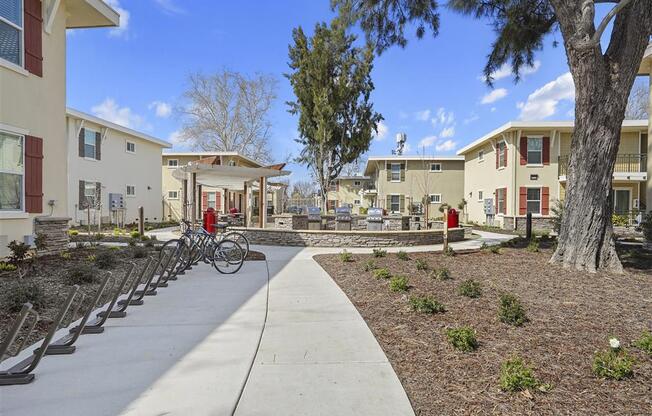 Walking path at Parkside Apartments, Davis, CA