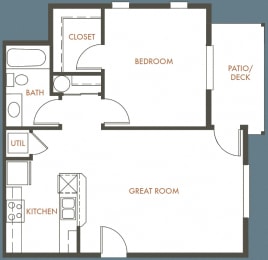 1 bed, 1 bath, 660 sqft, $2,053