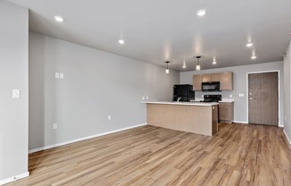 kitchen with black appliances