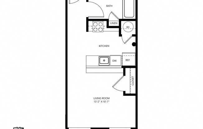 Studio, 1 bath, 577 sqft, $1,046