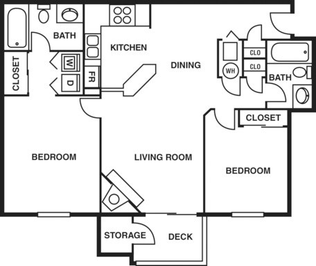 2 beds, 2 baths, 950 sqft, $1,185, Unit WB 057