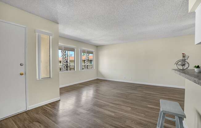 Capistrano Gardens unit 47 living room and front door entrance