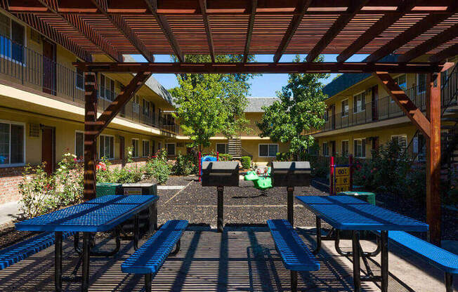 Picnic And Bbq Area at Dover Park Apartments, California