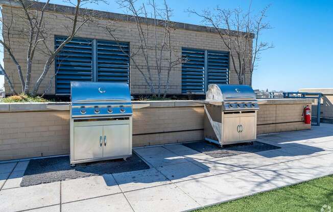 Rooftop terrace with grills at Park Place at Petworth Station in Washington, DC 20011