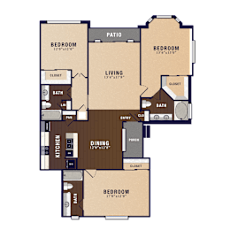 3 beds, 3 baths, 1,560 sqft, $1,884