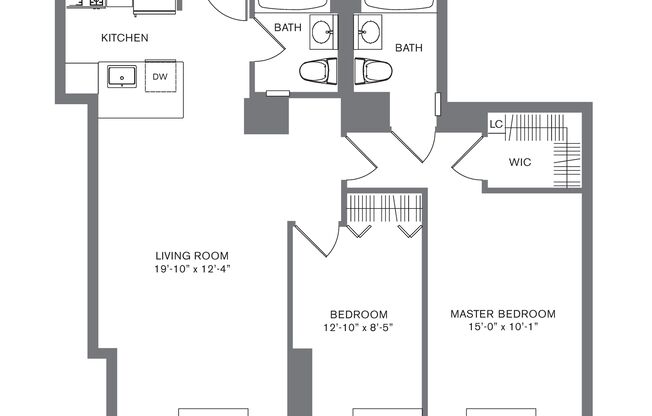 2 beds, 2 baths, 913 sqft, $8,021, Unit 314