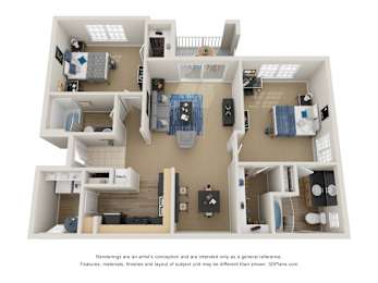 2 beds, 2 baths, 1,143 sqft, $1,815