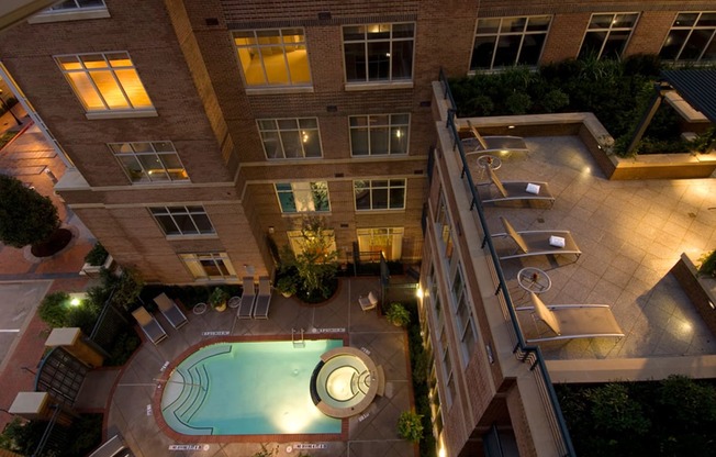 Heated Outdoor Pool With Sundeck at Crescent at Fells Point by Windsor, Baltimore, Maryland