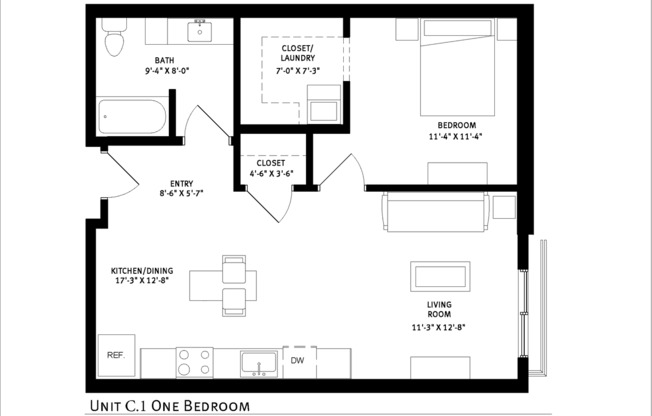 1 bed, 1 bath, 695 sqft, $1,510, Unit 437