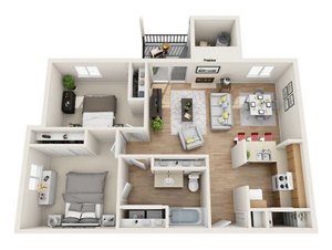 2 beds, 2 baths, 1,128 sqft, $1,964