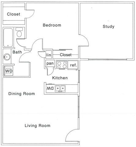 1 bed, 1 bath, 853 sqft, $1,050