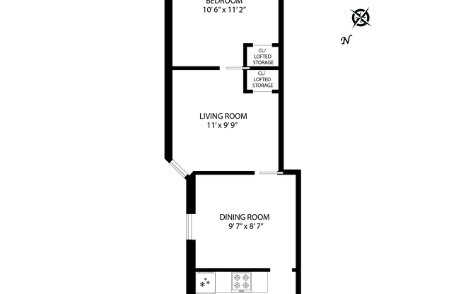 1 bed, 1 bath, 446 sqft, $3,115, Unit 4D