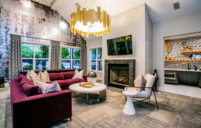 Renovated Resident Clubhouse Lounge Seating at Hillsboro Apartment Near University of Portland