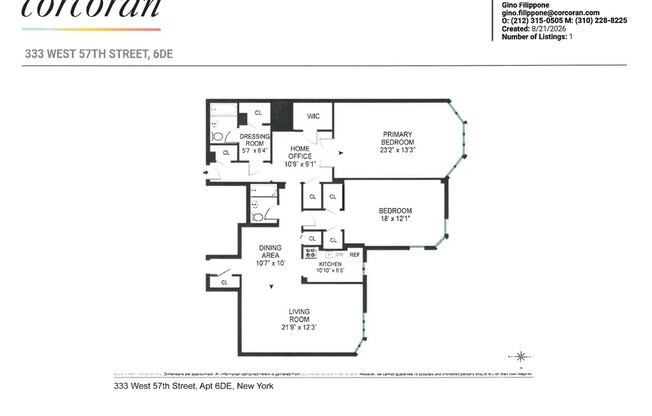 2 beds, 2 baths, 1,400 sqft, $8,500, Unit 6DE