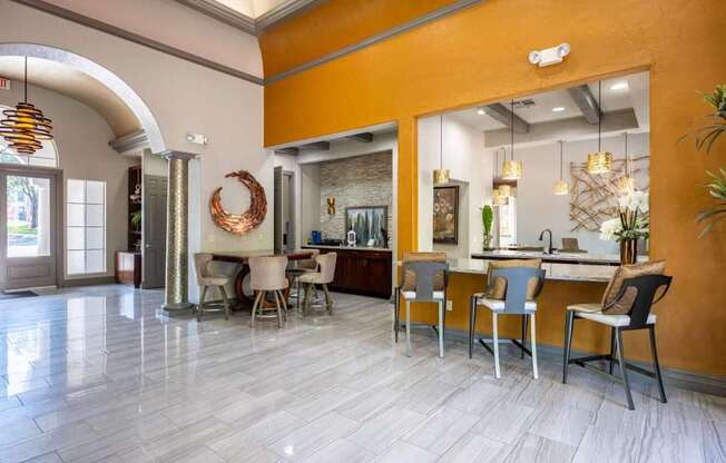 A kitchen with a dining table and chairs at Reserve at Canyon Creek,San Antonio, Texas