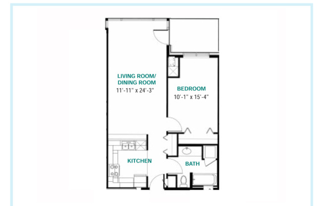 1 bed, 1 bath, 728 sqft, $1,335, Unit 0603