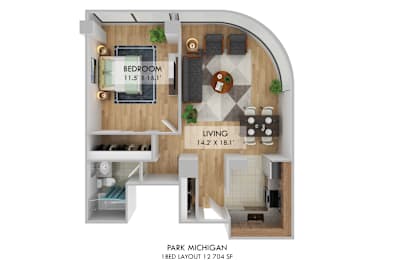 1 bed, 1 bath, $2,232
