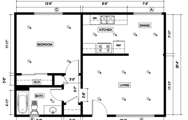 1 bed, 1 bath, 565 sqft, $2,850, Unit 1