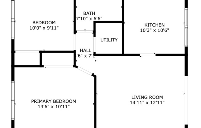 2 beds, 1 bath, $1,100, Unit 2