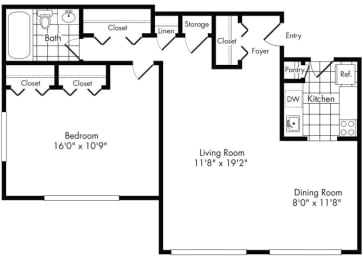 1 bed, 1 bath, 800 sqft, $2,072