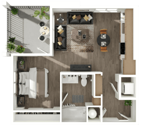 Studio, 1 bath, 555 sqft, $1,569