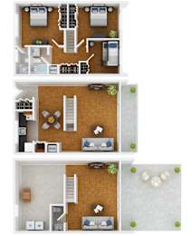 3 beds, 2.5 baths, $2,662