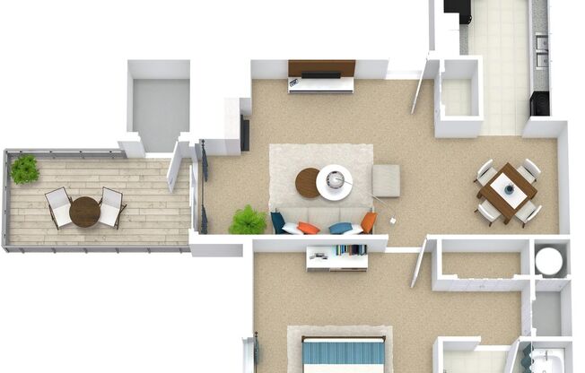 1 bed, 1 bath, 764 sqft, $1,316, Unit 03-205