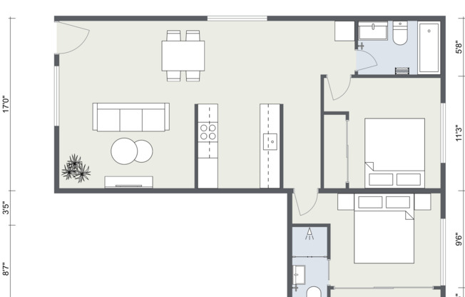 2 beds, 2 baths, 875 sqft, $2,795, Unit 4880-21