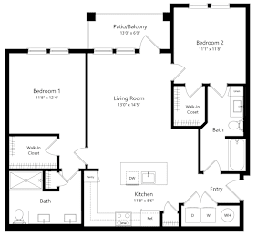 2 beds, 2 baths, 1,162 sqft, $2,008