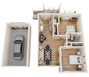 2 beds, 1 bath, 910 sqft, $1,491