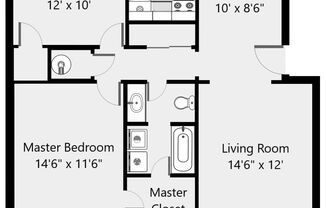 2 beds, 1 bath, 860 sqft, $1,103, Unit VS 6214-1