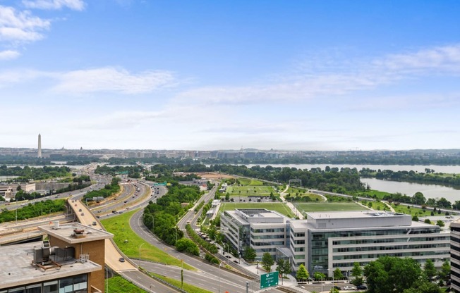 Rooftop view of DC and Arlington at Lenox Club, Arlington, Virginia