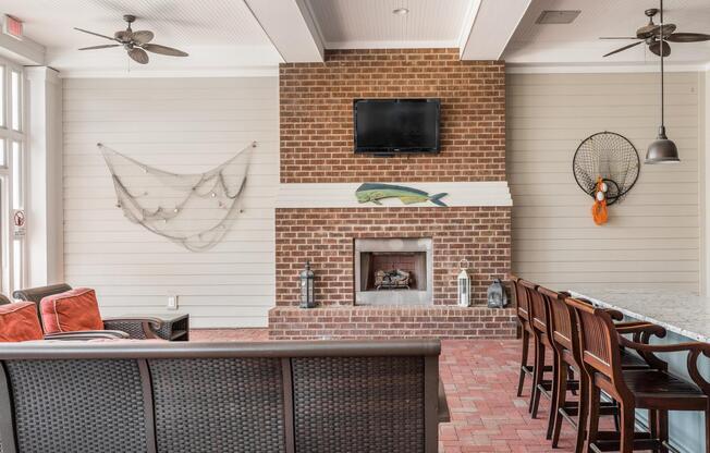 Clubhouse Outdoor Fireplace Lounge
