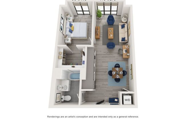 1 bed, 1 bath, 616 sqft, $2,200, Unit 410