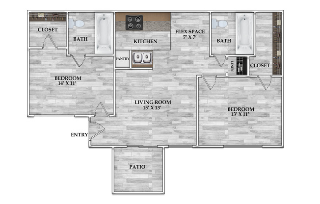 2 beds, 2 baths, 863 sqft, $908, Unit 0603