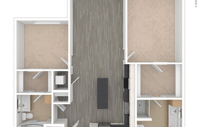 2 beds, 2 baths, 1,043 sqft, $2,849