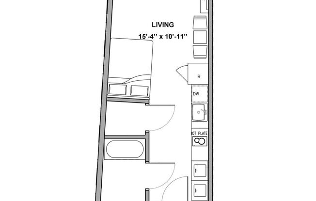 Studio, 1 bath, 395 sqft, $1,438, Unit 705