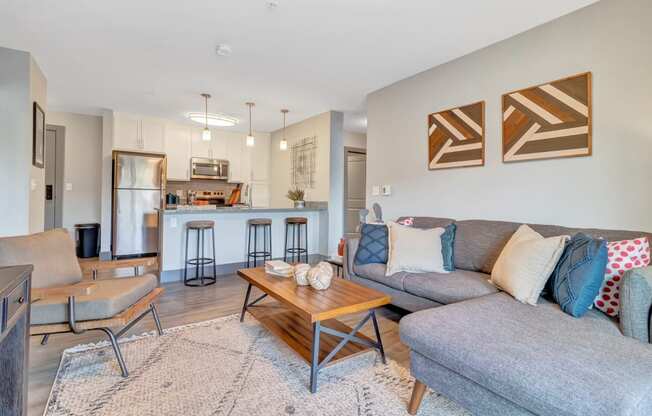 Living room with tons of natural light at Latitude at South Portland Apartment, Maine, 04106