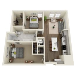 2 beds, 1 bath, 905 sqft, $1,445