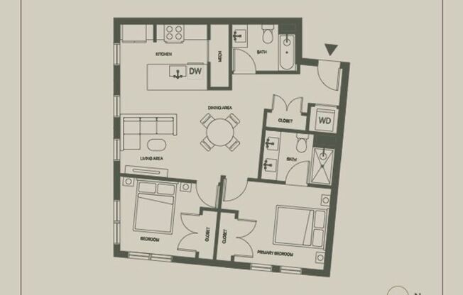 2 beds, 2 baths, 932 sqft, $4,800, Unit 402