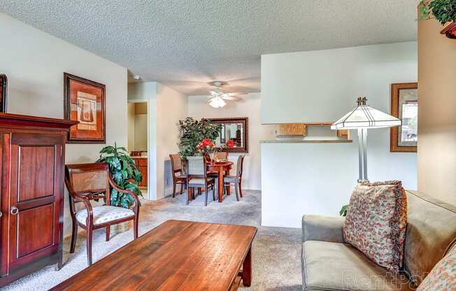 Living Room With Dining Area at The Seasons Apartments, San Ramon, 94583