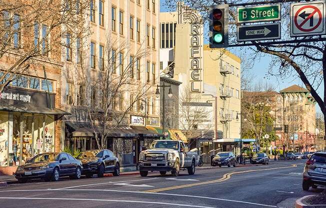 Downtown building and street light at 215 BAYVIEW APARTMENTS, San Rafael, 94901