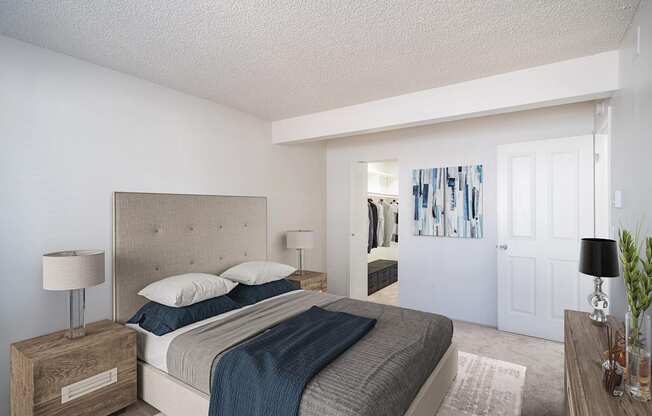 a bedroom with a bed and a closet at Kirkwood Meadows, Pocatello, 83201