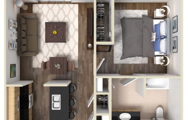 1 bed, 1 bath, 622 sqft, $1,595