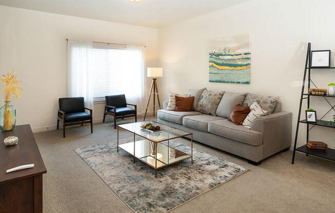 Modern Living Room at Four Seasons at Southtowne Apartments, Utah