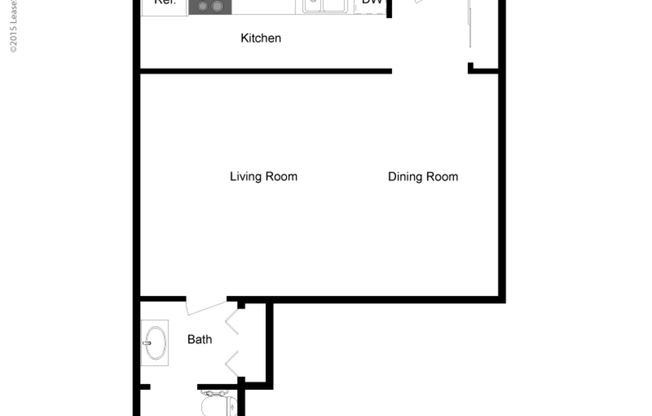 Studio, 1 bath, 450 sqft, $1,180