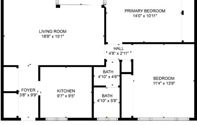 2 beds, 1 bath, $3,425, Unit 204