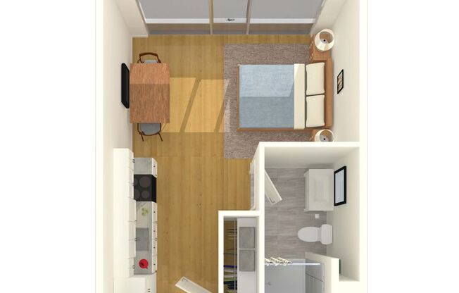 Studio, 1 bath, 350 sqft, $1,625, Unit 122