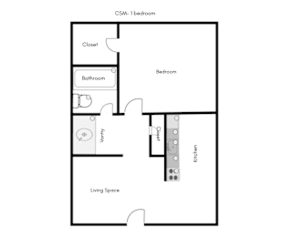 1 bed, 1 bath, 550 sqft, $859