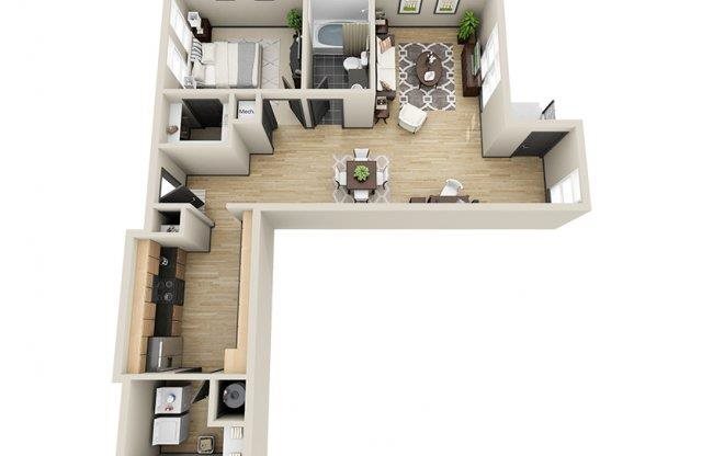 1 bed, 1 bath, 910 sqft, $1,729